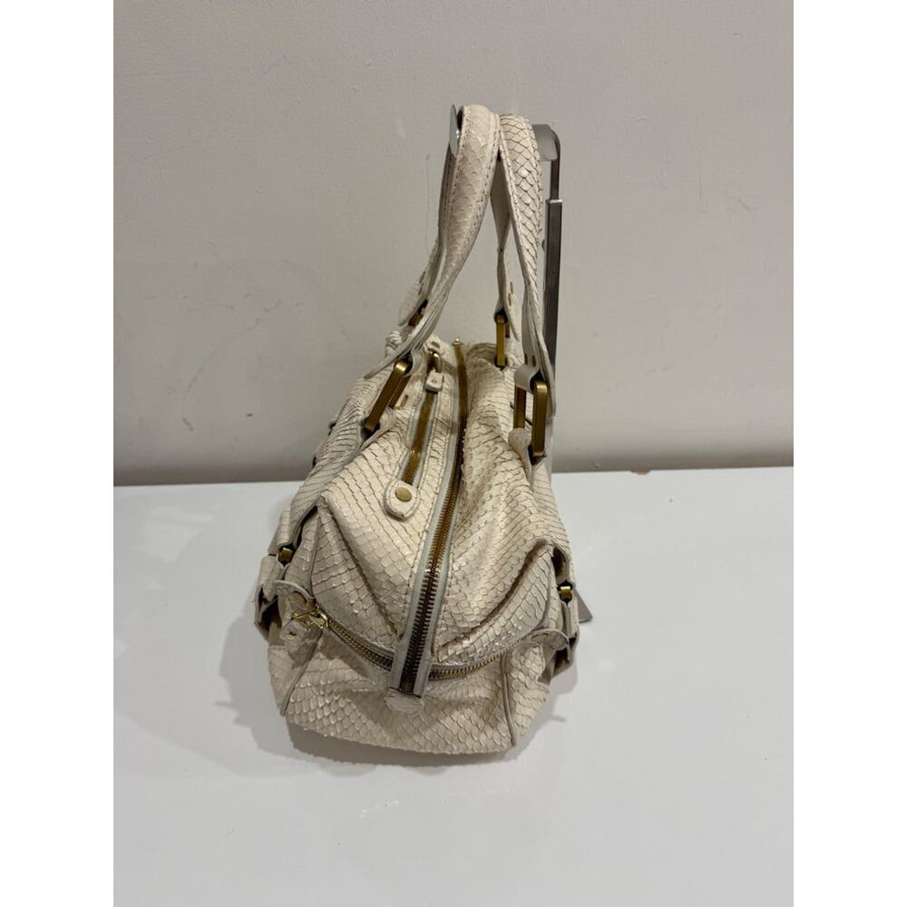 Jimmy Choo Suede Trim Python Embossed Leather Sho… - image 5